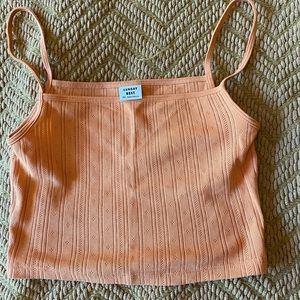 Cropped eyelet tank cami